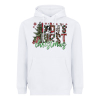 White Baby's First Christmas Heavyweight Hoodie - CowhideDigitalArt