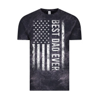 Cloud Black Father's Day Best Dad Ever American Flag Vintage Tee - minhPixels