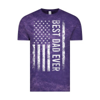 Cloud Purple Father's Day Best Dad Ever American Flag Vintage Tee - minhPixels