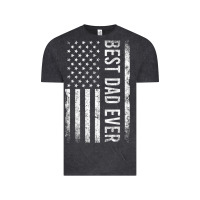 Vintage Black Father's Day Best Dad Ever American Flag Vintage Tee - minhPixels