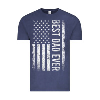 Vintage Denim Father's Day Best Dad Ever American Flag Vintage Tee - minhPixels