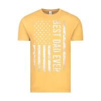 Vintage Mustard Father's Day Best Dad Ever American Flag Vintage Tee - minhPixels