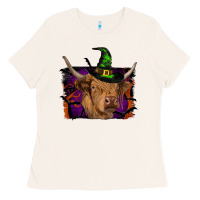 Bone highland cow halloween Ladies Tee - RanaPortraitStore
