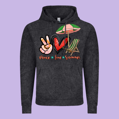 Peace Love Summer Vintage Hoodie Designed By Nancycooperartshop