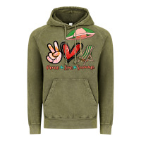 Vintage Olive Peace love summer Vintage Hoodie - NancyCooperArtShop