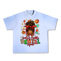 Grape Ice Santa's Favorite Dental Squad Afro Messy Bun Urban Heavy Tee - texasbilliewilder