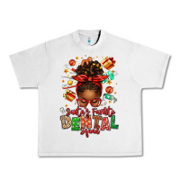 Lunar Rock Santa's Favorite Dental Squad Afro Messy Bun Urban Heavy Tee - texasbilliewilder