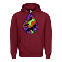 Burgundy halloween bat  teardrop Zipper Hoodie - BundleAndBundleShop