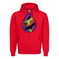 Red halloween bat  teardrop Zipper Hoodie - BundleAndBundleShop