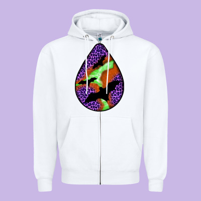 Halloween Bat  Teardrop Zipper Hoodie Designed By Bundleandbundleshop