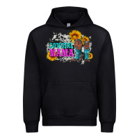 Black cowgirl mama with boots and sunflowers and cowhide Urban Hoodie - Artiststas