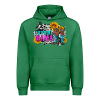 Emerald cowgirl mama with boots and sunflowers and cowhide Urban Hoodie - Artiststas