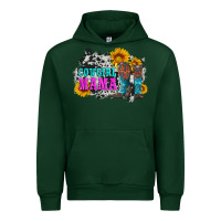 Forest Green cowgirl mama with boots and sunflowers and cowhide Urban Hoodie - Artiststas