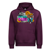 Mauve Wine cowgirl mama with boots and sunflowers and cowhide Urban Hoodie - Artiststas