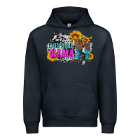 Navy cowgirl mama with boots and sunflowers and cowhide Urban Hoodie - Artiststas