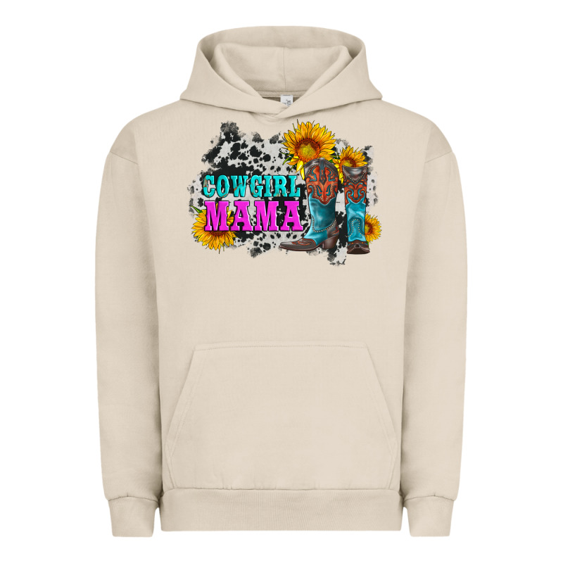 Cowgirl Mama With Boots And Sunflowers And Cowhide Urban Hoodie by Artiststas | Teevron