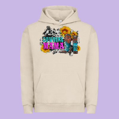Cowgirl Mama With Boots And Sunflowers And Cowhide Urban Hoodie Designed By Artiststas