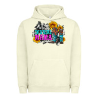 Pigment Pistachio cowgirl mama with boots and sunflowers and cowhide Urban Hoodie - Artiststas