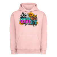 Pigment Salmon cowgirl mama with boots and sunflowers and cowhide Urban Hoodie - Artiststas