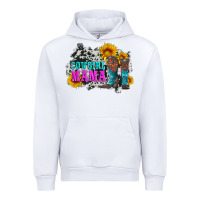 White cowgirl mama with boots and sunflowers and cowhide Urban Hoodie - Artiststas