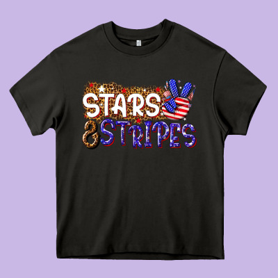Stars And Stripes Heavy Core Tee Designed By Nancycooperartshop