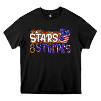 Black stars and stripes Heavy Core Tee - NancyCooperArtShop