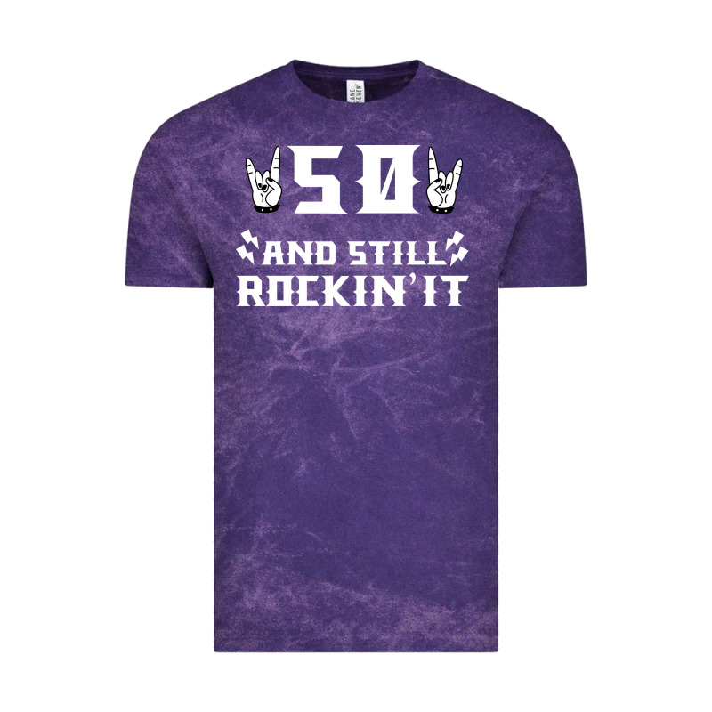 50 Birthday Rock Whitw Vintage Tee by Bettercallsaul | Teevron