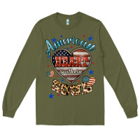 Army Green American heart southern soul Long Sleeve Tee - HowdyJamesFarm