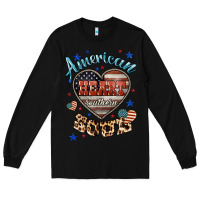 Black American heart southern soul Long Sleeve Tee - HowdyJamesFarm