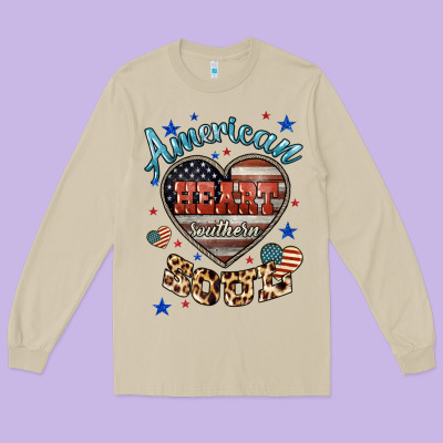 American Heart Southern Soul Long Sleeve Tee Designed By Howdyjamesfarm