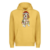 Antique Gold christmas beagle Premium Hoodie - RanaPortraitStore
