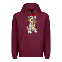 Burgundy christmas beagle Premium Hoodie - RanaPortraitStore