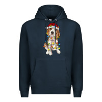 Navy christmas beagle Premium Hoodie - RanaPortraitStore