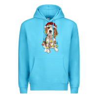 Ocean Blue christmas beagle Premium Hoodie - RanaPortraitStore