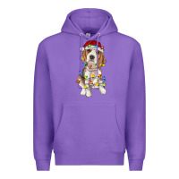 Purple christmas beagle Premium Hoodie - RanaPortraitStore
