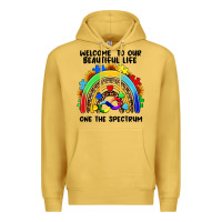Antique Gold Autism rainbow Premium Hoodie - FaDigitalArtStudio