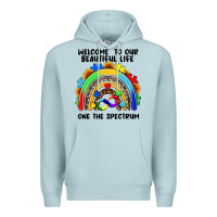 Blue Mist Autism rainbow Premium Hoodie - FaDigitalArtStudio