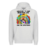 Dove Grey Autism rainbow Premium Hoodie - FaDigitalArtStudio