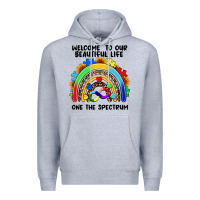 Heather Grey Autism rainbow Premium Hoodie - FaDigitalArtStudio