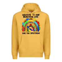 Mustard Autism rainbow Premium Hoodie - FaDigitalArtStudio