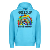 Ocean Blue Autism rainbow Premium Hoodie - FaDigitalArtStudio