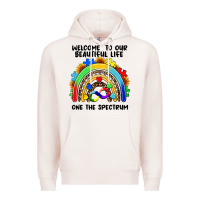 Pale Pink Autism rainbow Premium Hoodie - FaDigitalArtStudio