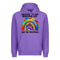 Purple Autism rainbow Premium Hoodie - FaDigitalArtStudio