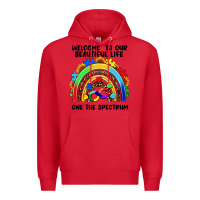 Red Autism rainbow Premium Hoodie - FaDigitalArtStudio