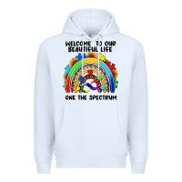 White Autism rainbow Premium Hoodie - FaDigitalArtStudio