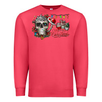 Cardinal Merry Christmas  skull Premium Sweatshirt - CowhideDigitalArt