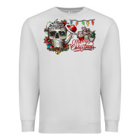 Dove Grey Merry Christmas  skull Premium Sweatshirt - CowhideDigitalArt