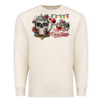 Sandshell Merry Christmas  skull Premium Sweatshirt - CowhideDigitalArt