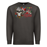 Smoke Merry Christmas  skull Premium Sweatshirt - CowhideDigitalArt