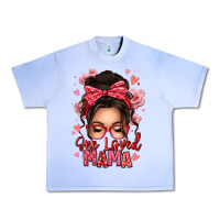 Grape Ice one loved mama messy bun Urban Heavy Tee - texasbilliewilder